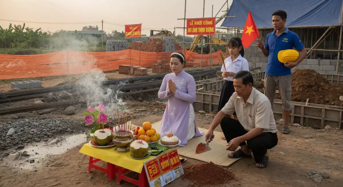Nghi thức động thổ trang trọng của gia đình Việt Nam