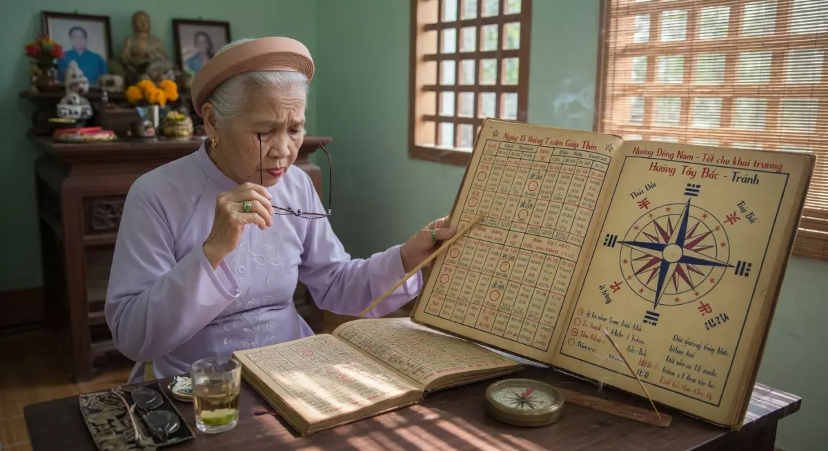 Chú thích ảnh: Hình minh họa việc xem hướng xuất hành theo lịch âm hôm nay