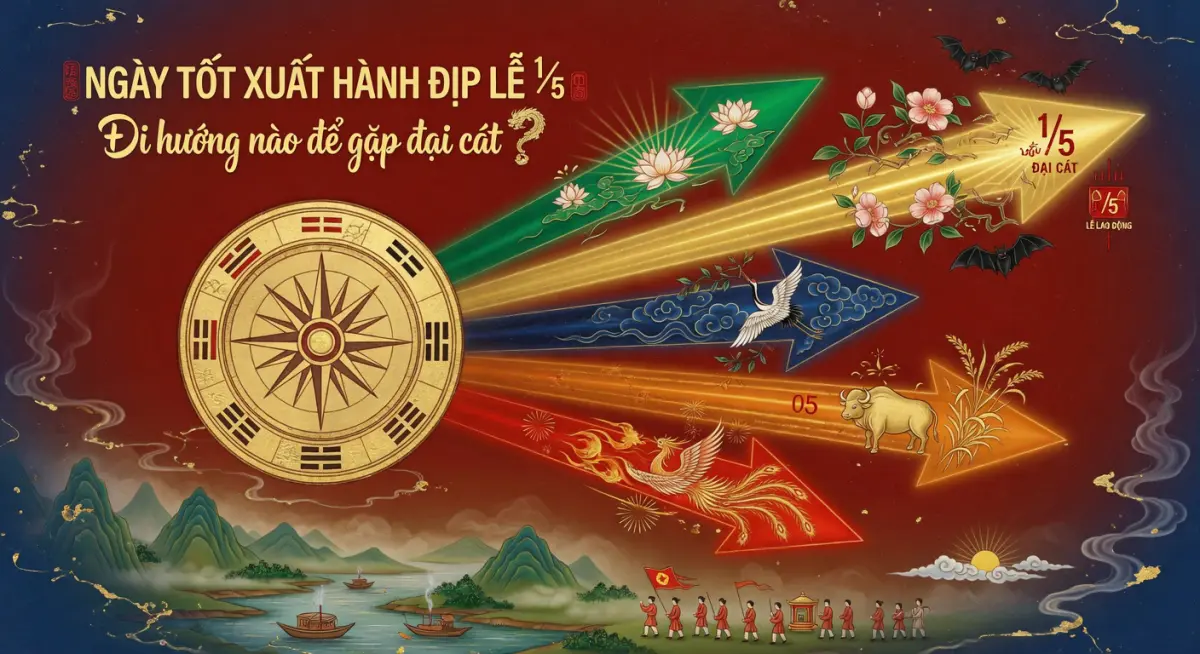 Ngày tốt xuất hành dịp lễ 1/5: Đi hướng nào để gặp đại cát?
