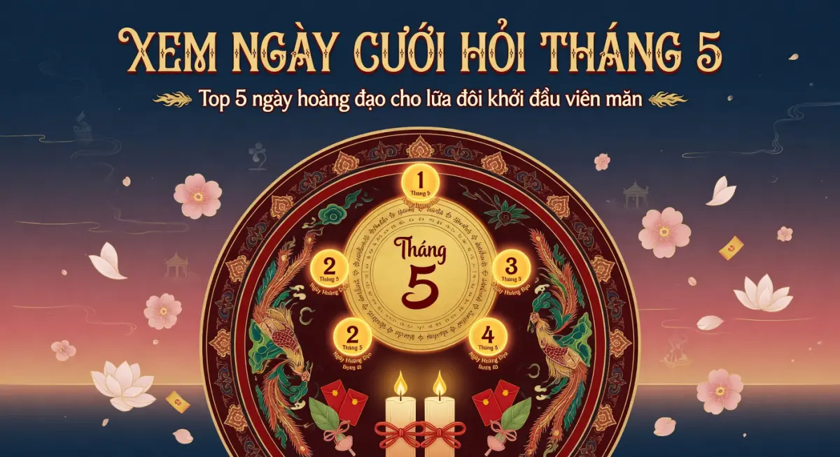 Xem ngày cưới hỏi tháng 5: Top 5 ngày hoàng đạo cho lứa đôi khởi đầu viên mãn