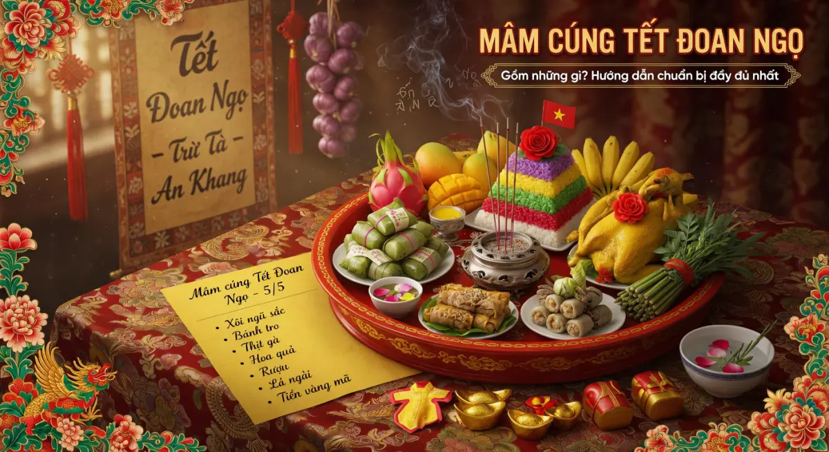 Mâm cúng Tết Đoan Ngọ gồm những gì? Hướng dẫn chuẩn bị đầy đủ nhất