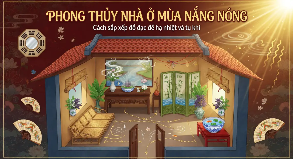Phong thủy nhà ở mùa nắng nóng: Cách sắp xếp đồ đạc để hạ nhiệt và tụ khí