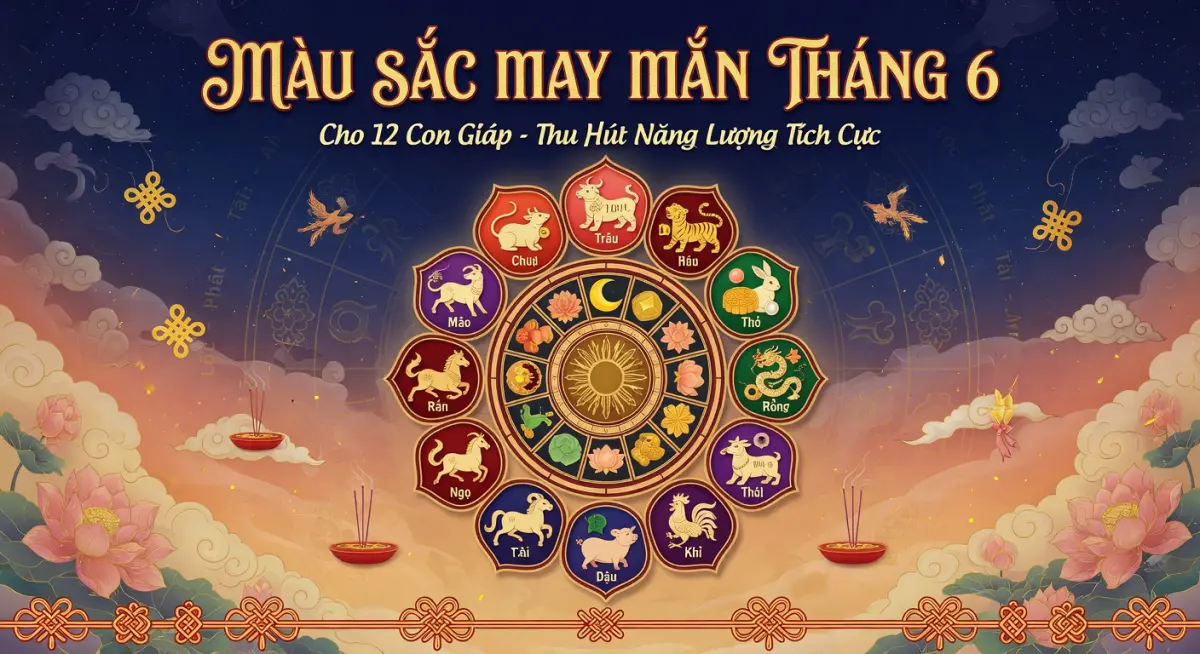 Màu sắc may mắn tháng 6 cho 12 con giáp để thu hút năng lượng tích cực