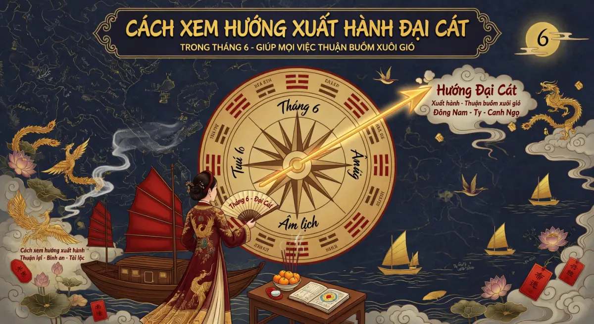 Cách xem hướng xuất hành đại cát trong tháng 6 giúp mọi việc thuận buồm xuôi gió