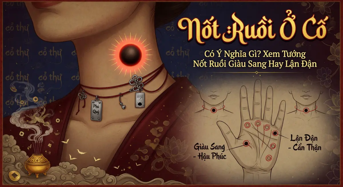 Nốt ruồi ở cổ có ý nghĩa gì? Xem tướng nốt ruồi giàu sang hay lận đận