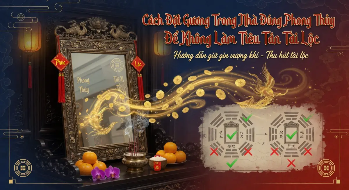 Cách đặt gương trong nhà đúng phong thủy để không làm tiêu tán tài lộc