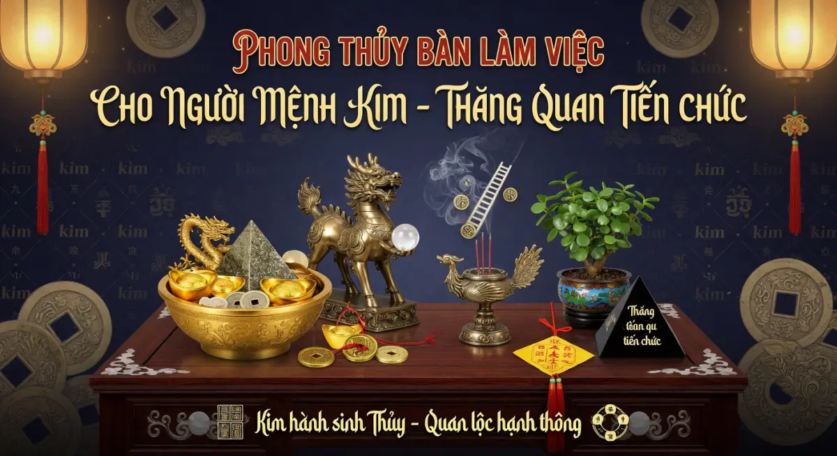 Phong thủy bàn làm việc cho người mệnh Kim giúp thăng quan tiến chức