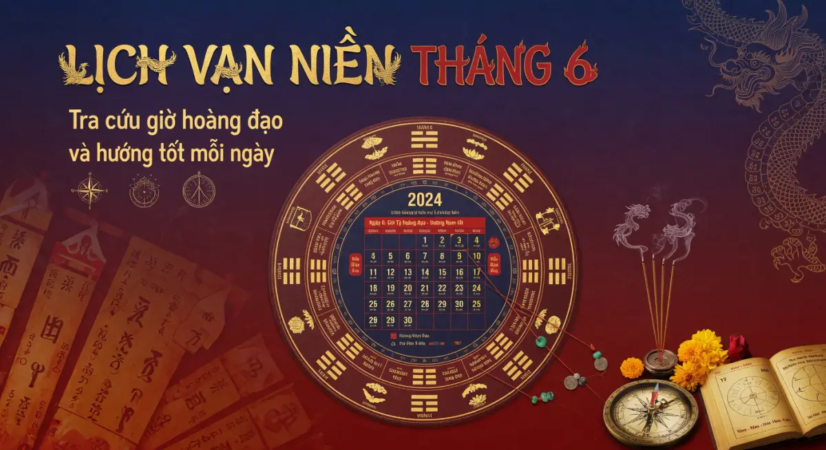 Lịch vạn niên tháng 6: Tra cứu giờ hoàng đạo và hướng tốt mỗi ngày
